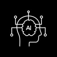 Artificial Intelligence Line Inverted Icon vector