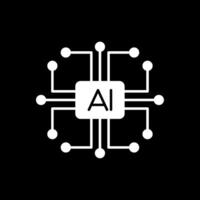 Artificial Intelligence Glyph Inverted Icon vector