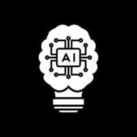 Artificial Intelligence Glyph Inverted Icon vector