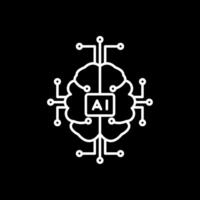 Artificial Intelligence Line Inverted Icon vector