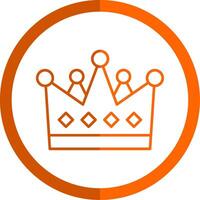 Crown Line Orange Circle Icon vector