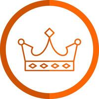 King Line Orange Circle Icon vector