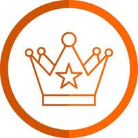 Crown Line Orange Circle Icon vector