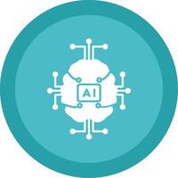 Artificial Intelligence Glyph Multi Circle Icon vector