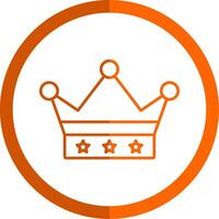 Crown Line Orange Circle Icon vector