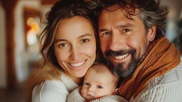 hombre y mujer participación un bebé foto