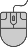 Mouse Line Filled Greyscale Icon Design vector