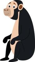 Cute cartoon chimpanzee illustration vector