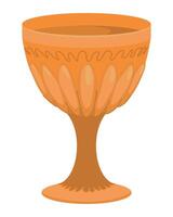 santo grial en un blanco antecedentes. ilustración. espiritual símbolo de cristiandad. un dorado copa, un Iglesia atributo para el primero comunión entre católicos y ortodoxo. vector