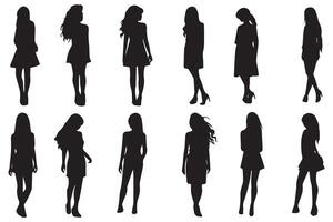 Girl Silhouette Set free design vector