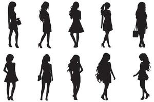 Girl Silhouette Set free design vector