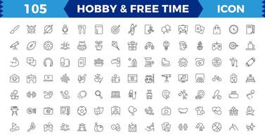 Hobby and free time thin line icons set ,pixel perfect icon vector