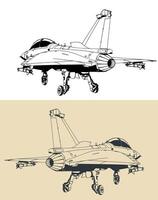 Carrier-based military jet illustration vector