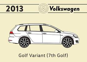 2013 VW Golf Variant car poster art vector