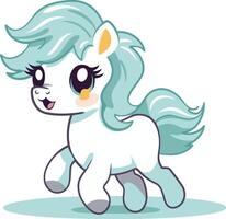 Cute cartoon pony isolated on a white background. vector