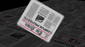 College campus protests newspaper motion graphics animation video