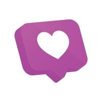 Heart shape or favorite social media notification icon in speech bubbles vector