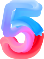 3D Spiral Number 5 png