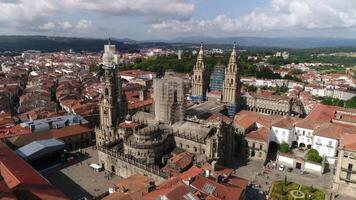 santiago compostela cidade Espanha aéreo Visão video