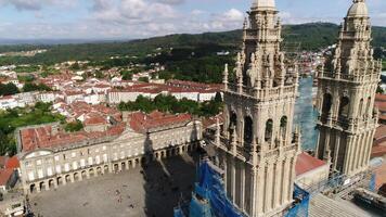 santiago compostela cidade Espanha aéreo Visão video