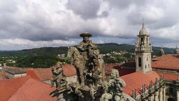 santiago compostela cidade Espanha aéreo Visão video