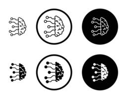 Brain circuit icon vector