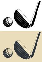 Golf club and ball closeup vector