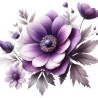 Purple flowers on transparent background png