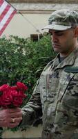 Soldier Donates Flowers To The General In Gratitude For His Service Offered video