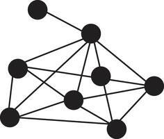 Network, communication concept with connecting line and dots. Simple digital technology element vector