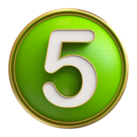 Icon 3D Number 5 png