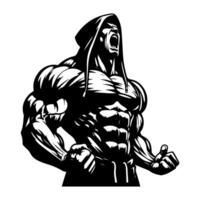 Gym Fitness Muscle man bodybuilder silhouette EPS10 Bundle file vector