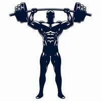 Gym Fitness Muscle man bodybuilder silhouette EPS10 Bundle file vector