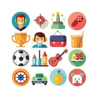 Hobbies and Interests Icon Set Collection for Documents, Websites and Mobile Applications vector