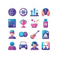 Hobbies and Interests Icon Set Collection for Documents, Websites and Mobile Applications vector