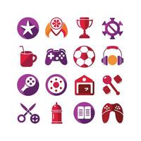 Hobbies and Interests Icon Set Collection for Documents, Websites and Mobile Applications vector