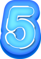 Number 5, Blue Tech Effect Alphabet png