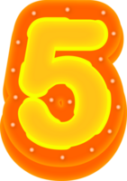 Lettering 3D Cinema light Alphabet Number 5 png