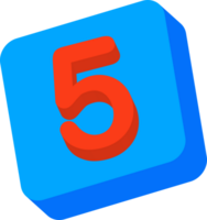 Number 5, 3D Education Block Cartoon Alphabet png