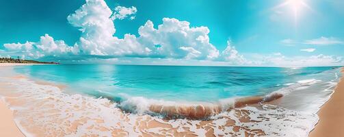 Beautiful White Sand Beach with Turquoise Sea photo