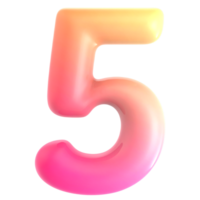 Gradient Number 5 3d rendering png