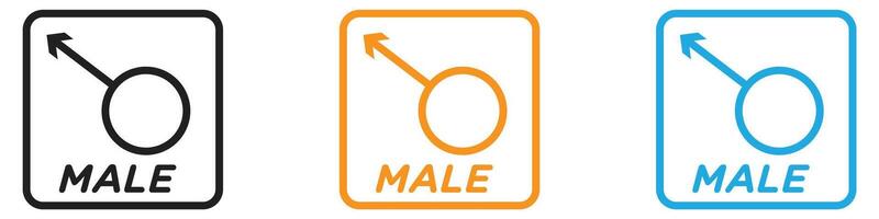 Male Symbol icon logo set collection for web app ui vector