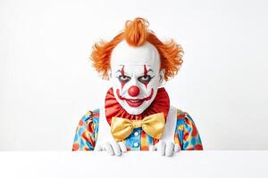 Clown Holding Blank Sign photo