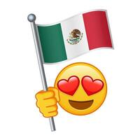 Emoji with Mexico flag Large size of yellow emoji smile vector