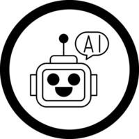 Ai Assistant Circle Icon vector