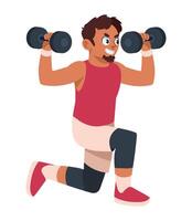 gym man with barbell vector