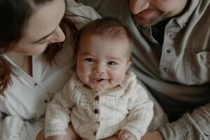 bebé con familia miembros querido familia momentos foto