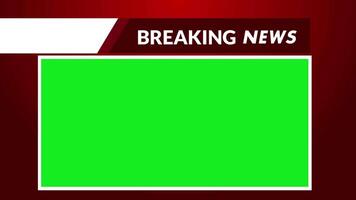 Breaking news animation on green screen background. Full HD. 4K Resolution video