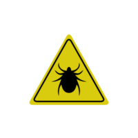 Ticks. Tick warning sign. Attention ticks. Mite. png