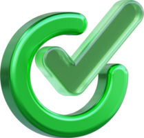 A green check mark. The check mark is a symbol of approval or satisfaction. png